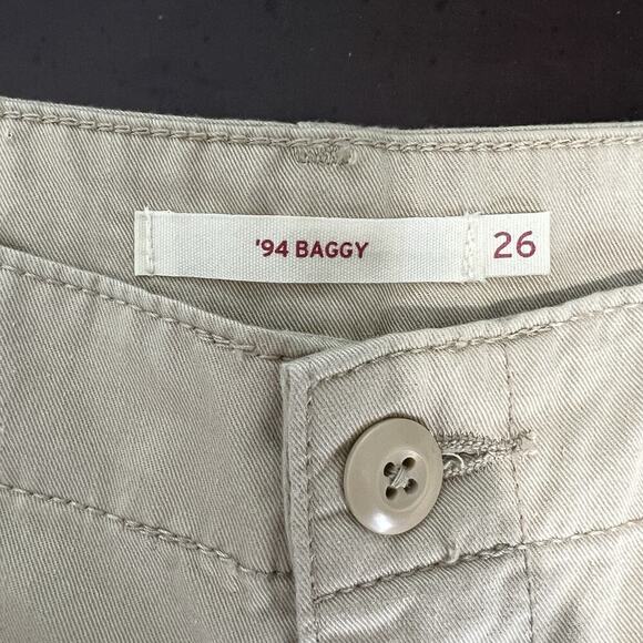 Levi's 94 Baggy Cargo Utility‎ Pants Tan Khaki High Rise Women’s Size 26 W26 L30 - Picture 9 of 11